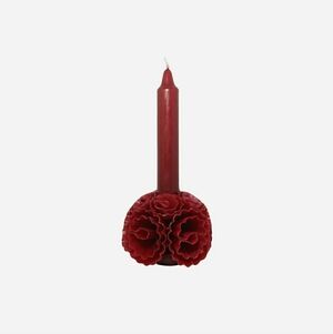 Midnight Shadows Floral Taper Candle New Red